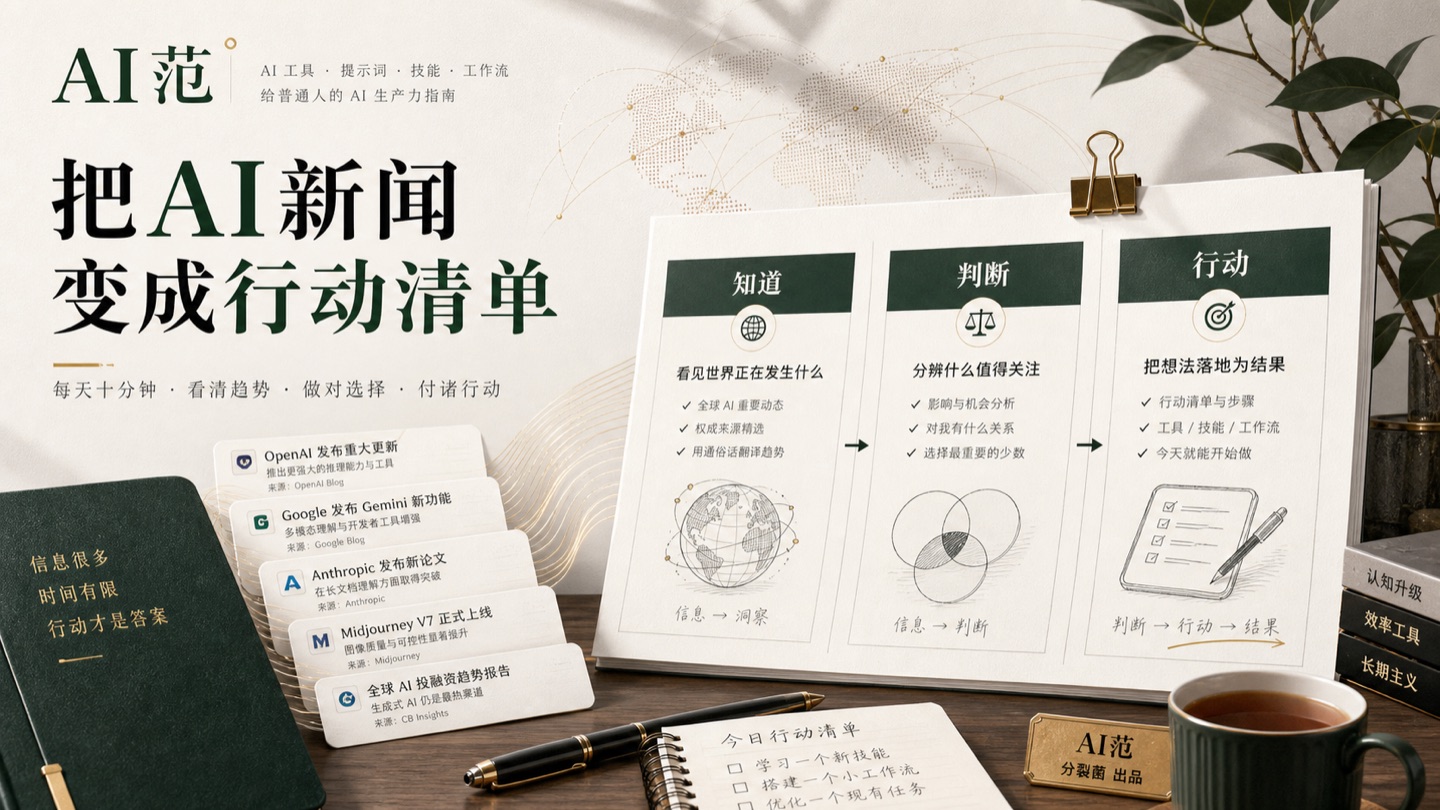别再收藏 AI 新闻，把它变成行动清单